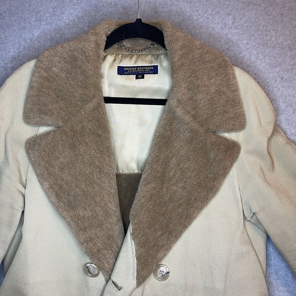 Vintage 1970/80s Brooks Brothers Makers Alpaca Collar & lining Overcoat Men 38